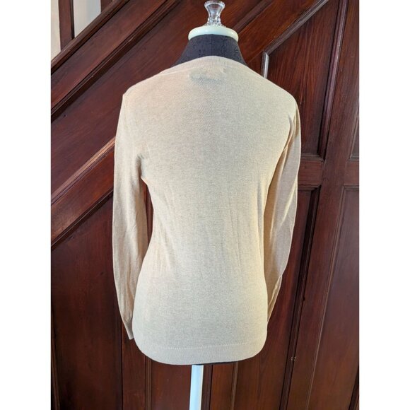 J.Crew Beige Sweater Leopard Graphic Print Womens Long Sleeve Lightweight - Picture 3 of 8